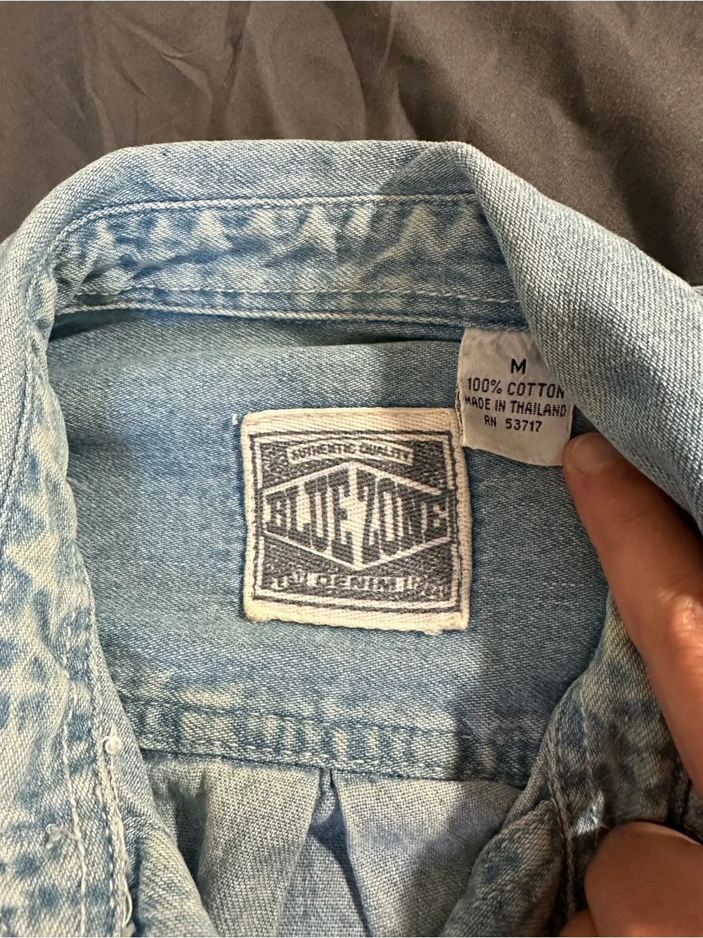 Light Blue Denim Shirt Jacket - - Picture 2 of 2